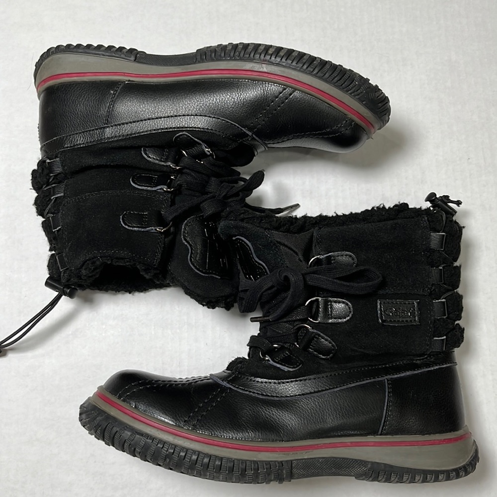PAJAR Black Leather Waterproof Boots size 8 - 8.5 *flawed*